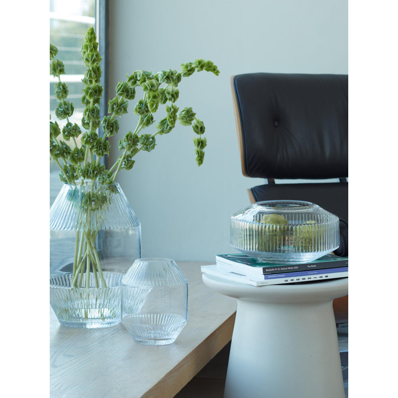 Rotunda Handmade Glass Table Vase, Clear