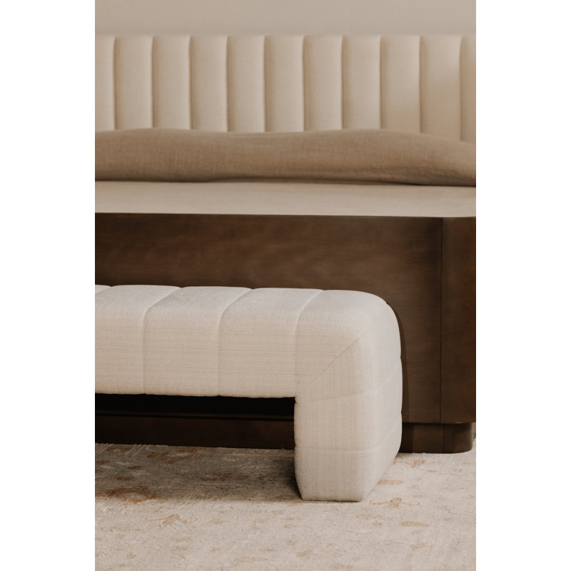 Verity Upholstered Bench, Oatmeal Polyester