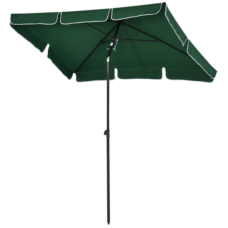 Britnei 198cm X 130cm Rectangular Tilt Market Parasol, Green