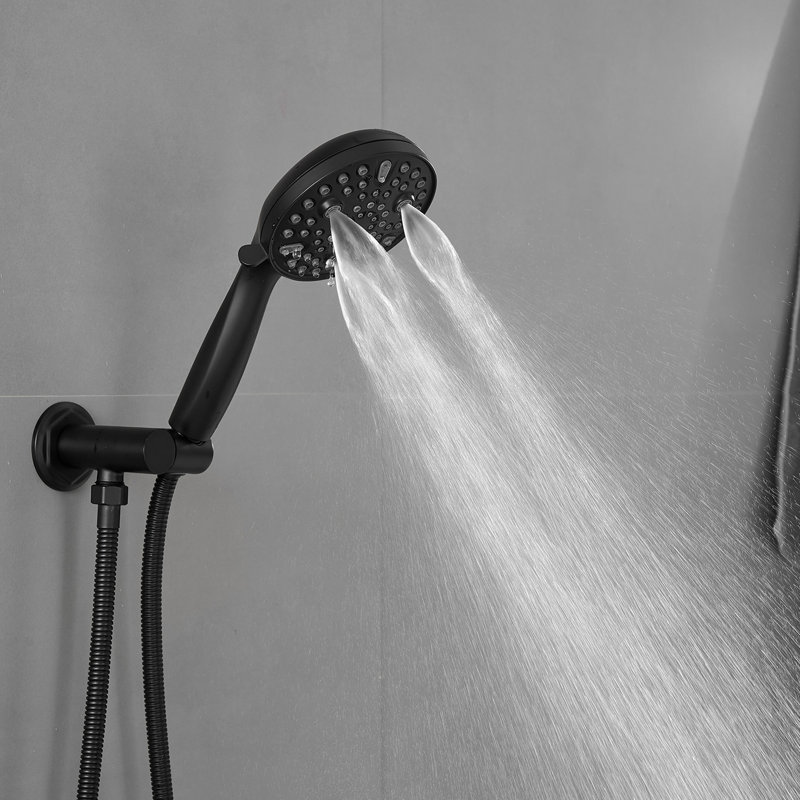 Single Handle 2-Spray Shower Faucet Set 1.8 GPM With Valve Dual Function Handheld Shower Head In Matte Black