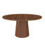 Table de salle à manger de 47 po en MDF pour 4 personnes, table de ferme moderne avec base en bois, table circulaire au fini noyer pour la cuisine et le salon