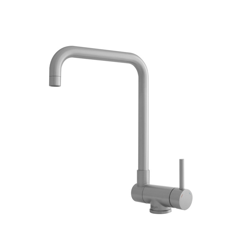 Robinet de cuisine à poignée simple rétractable, Acier inoxydable brossé