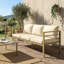 Outsunny 3-Seater Garden Sofa Aluminium Frame 185 x 66 x 64 cm Cream White