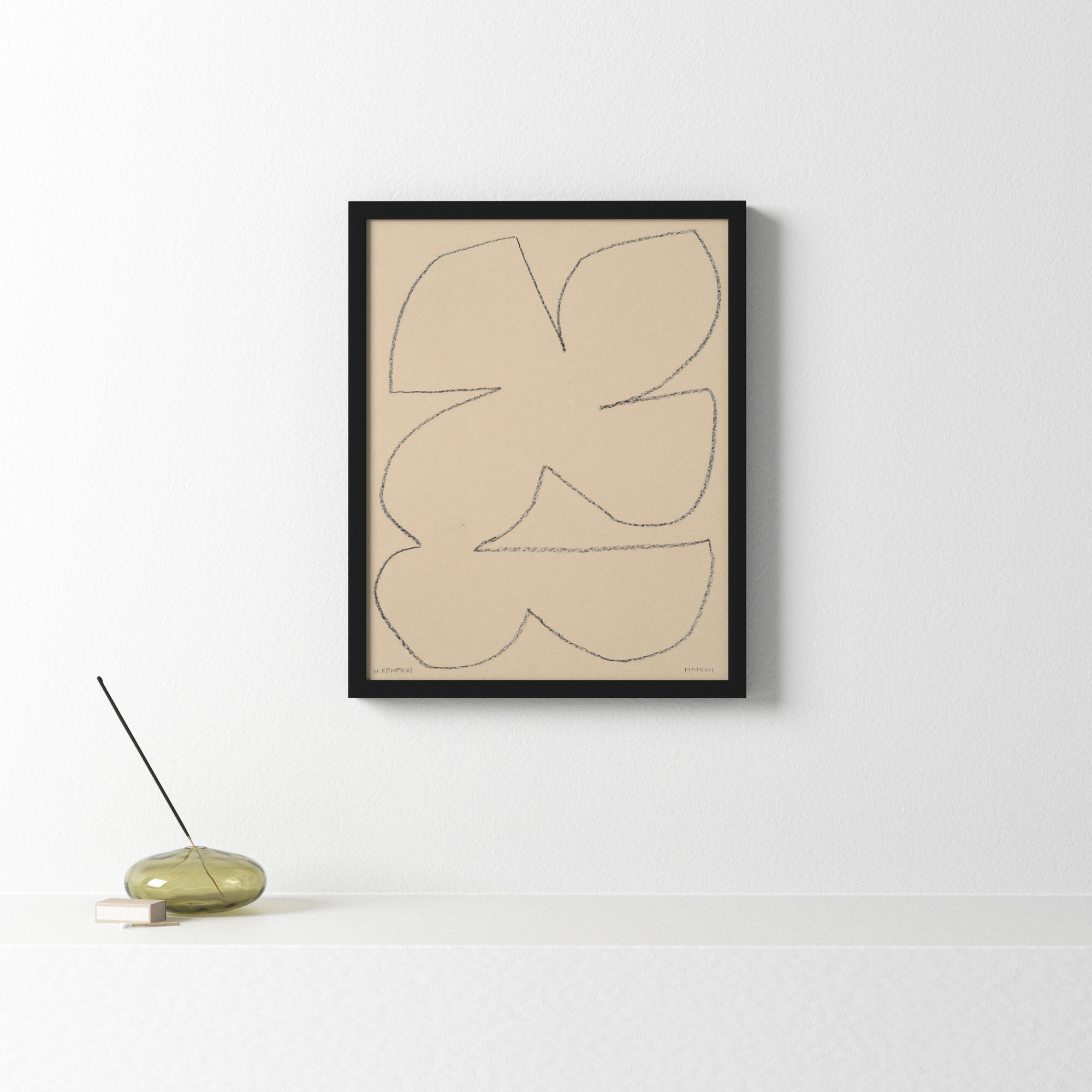 Outlines 4 by Michael Kempen, 16" W x 20" H, Black Framed
