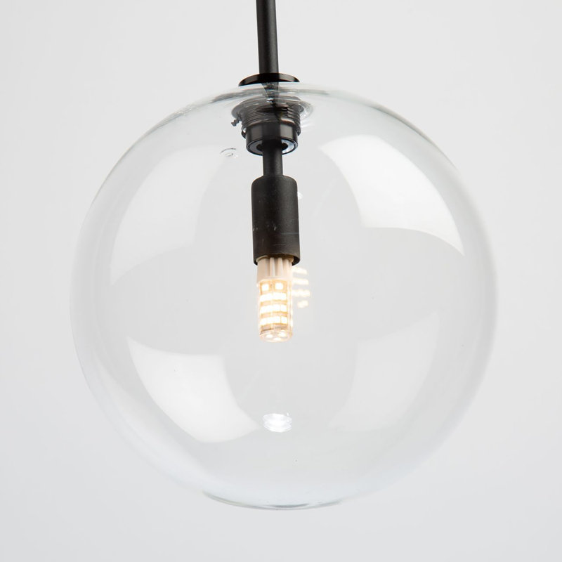 Matte Black Mini Globe LED Pendant Light