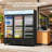 3-Door Commercial Glass Door Display Refrigerator, 39 Cu. Ft. Upright Beverage Cooler with LED Light, Adjustable Shelves, Swivel Castors, Fast Cooling for Stores and Cafes
