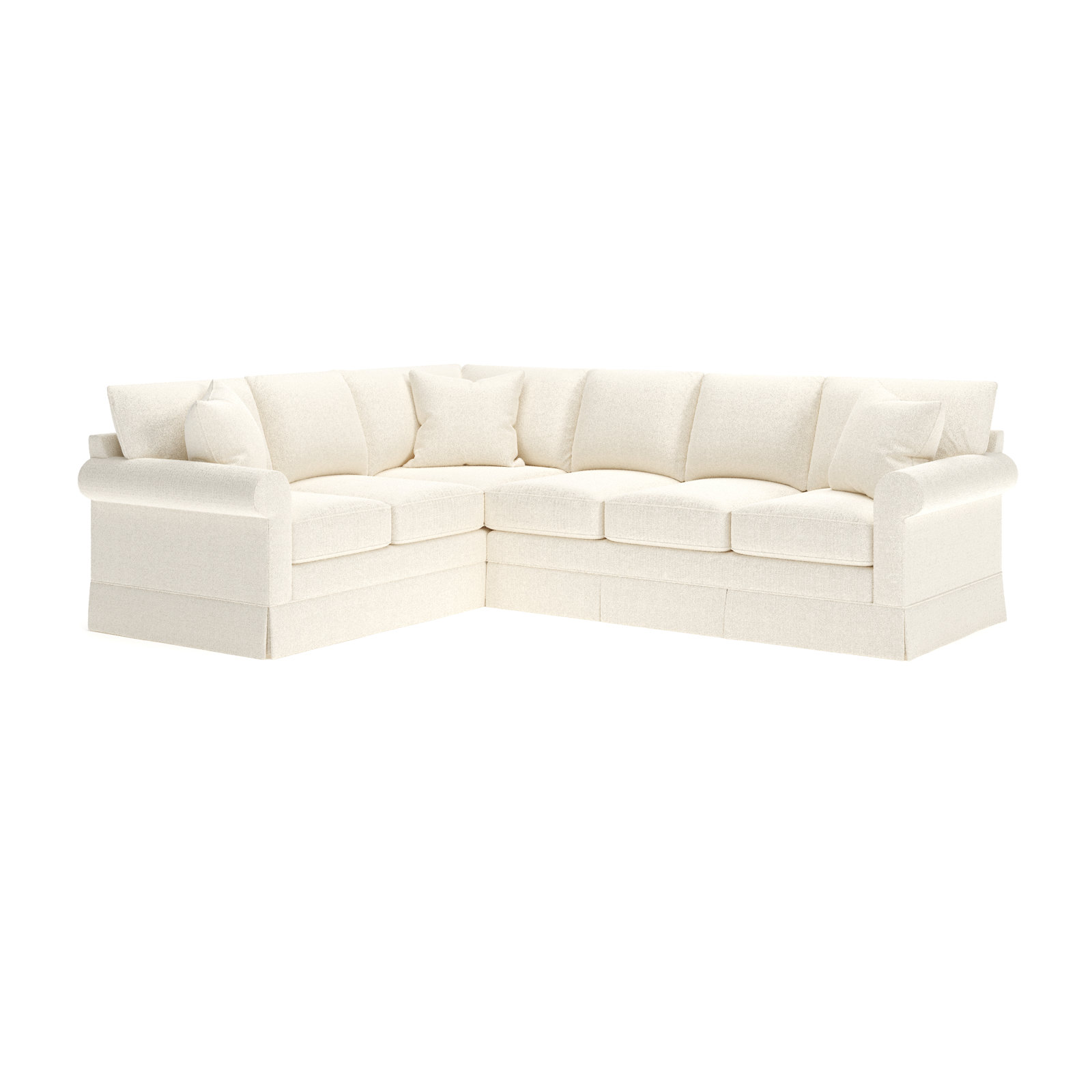 Friedman L-Sectional, Left Hand Facing, Davis Pearl Performance Bouclé
