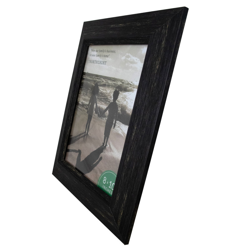 13" Distressed Finish Rectangular 8" x 10" Photo Picture Frame - Black