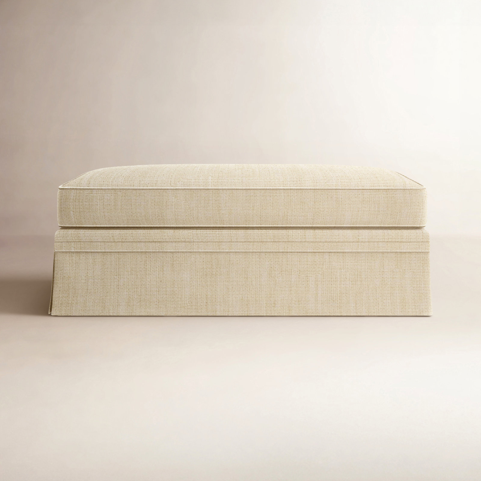 Shelby 47" Ottoman, Canvas Flax Sunbrella® Canvas