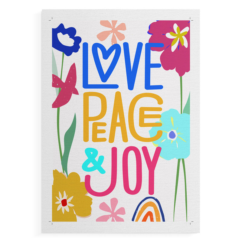 Pop Love Peace Joy - impression sur toile seulement - non encadrée
