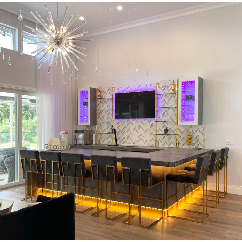 Kasol Marble And Mirrored Glass Mosaic, Golden Mirror