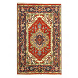 Persain Hand Knotted Wool Area Rug in Rust
