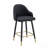 2-Piece Set Black PU Bar Stools: 37.7" High, 25" Seat Height, Gold Accent Footrest Ideal for Kitchen Island Home Bar & Dining Area Available in Light Gray White & Dark Gray Splicing Colors.-1057333952