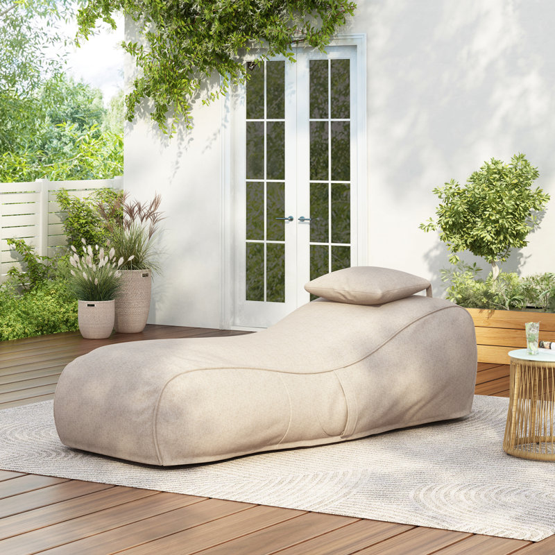 Fauteuil à billes d'extérieur, Rembourrage en mousse beige