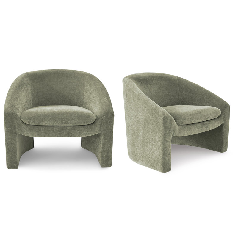 Fauteuils d'appoint en chenille à assise large de 22,5 pouces, Vert