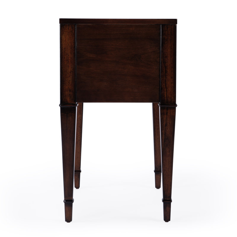 Kai Black 2 Drawer Nightstand, Dark Cherry