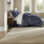 Ensembles de literie en jacquard chenille de luxe, polyester bleu marine, confort moderne