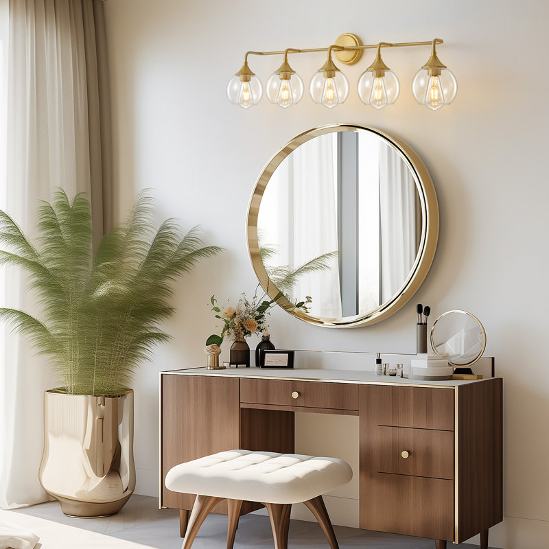 Scheider Dimmable Bathroom Vanity Light, Gold, 5