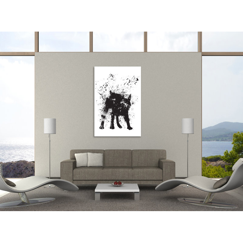 «Wet Dog», toile tendue par Balazs Solti, H 42 po x l 28 po x P 1,5 po