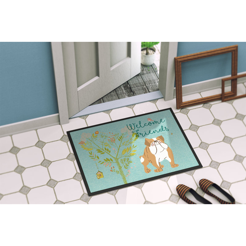 Yonker Non-Slip Indoor / Outdoor Doormat, Brown English Bulldog 