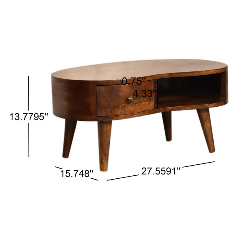 Table basse Chestnut Wave, Naturel, H 13,77 po x l 27,55 po x P 15,74 po