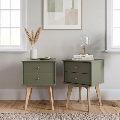 Manufactured Wood Bedside Table Sets of 2