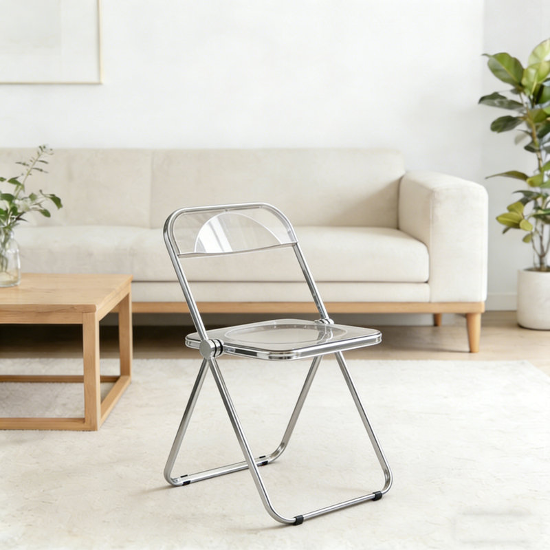 Chaise pliante empilable en acrylique 18,5 po