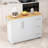 Kitchen Island Cart with 2 Door Cabinet and Three Drawers with Spice Rack, Towel Rack