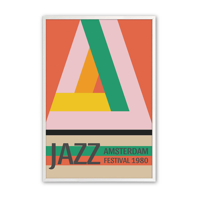 Amsterdam Jazz Festival, reproduction d'affiche, H 15 po x l 12 po, Blanc opaque