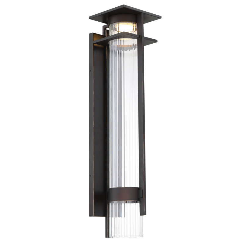 Luminaire à cloison d'extérieur à DEL 1 lumière Angilia, H 26 po x l 6,25 po x P 7,25 po
