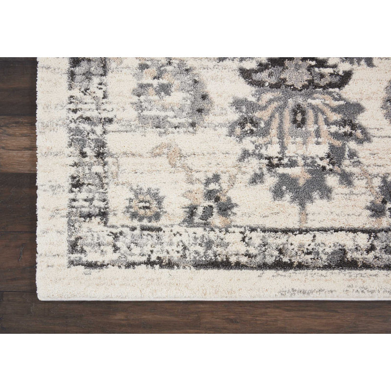 Tapis crème d'inspiration persane Lashanda, Rectangle 9 pi 6 po x 13 pi
