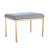Modern Rectangular Ottoman Footstool With Gold Metal Legs, Upholstered Accent Bench For Bedroom, Living Room