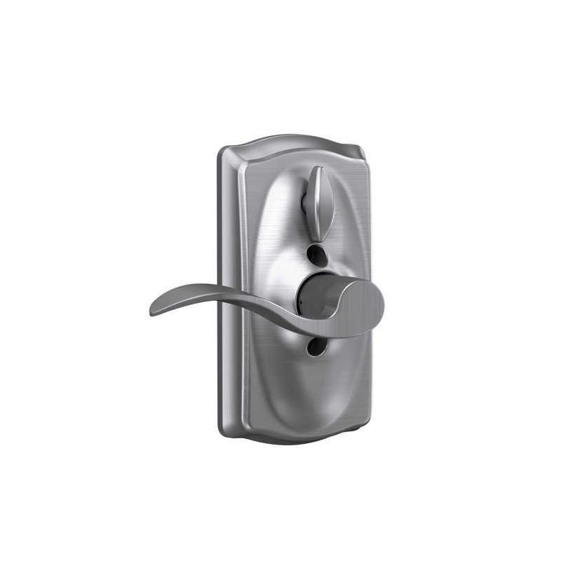 Accent Keypad Lever with Camelot Trim, Left, Satin Chrome