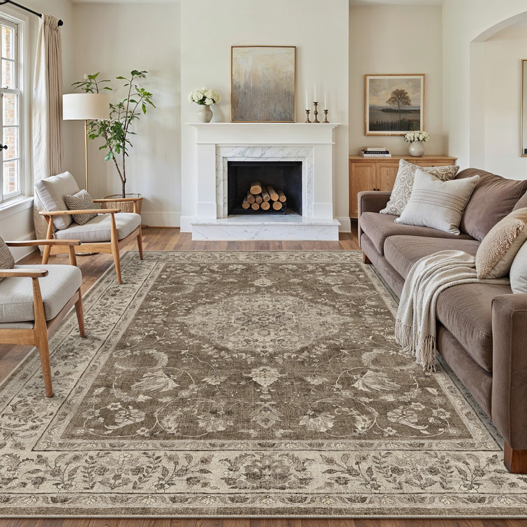 Gregorian Oriental Washable Area Rug With Non-Slip Backing
