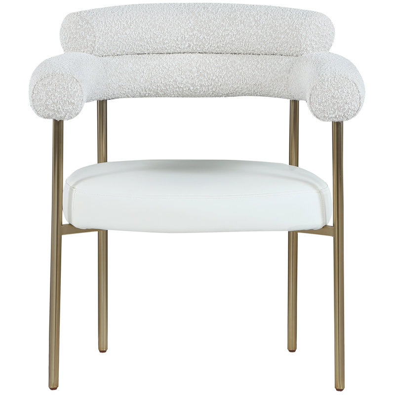 Fauteuil Izak crème, Tissu crème bouclé