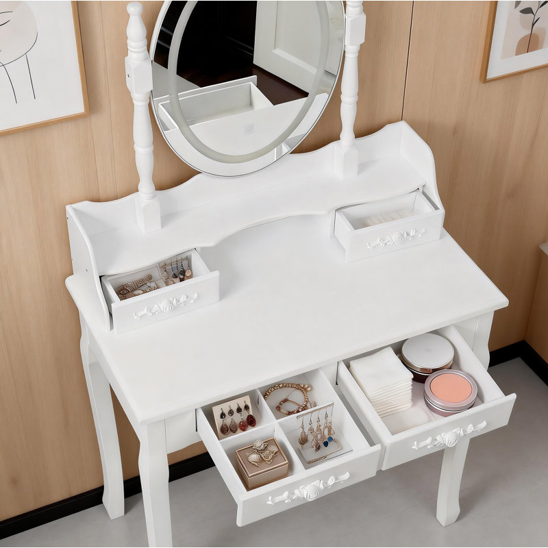Ensemble de coiffeuse White Princess, Blanc