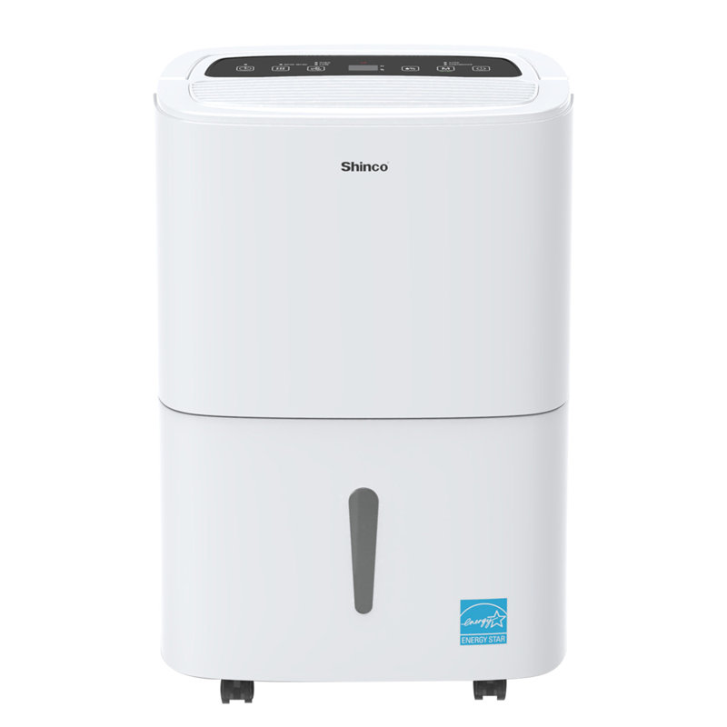 Console déshumidificateur Shinco 150 pintes par jour pour les pièces jusqu'à 7000 pieds carrés Pi (95 ° F, 90% d'humidité relative), avec Wi-Fi et pompe