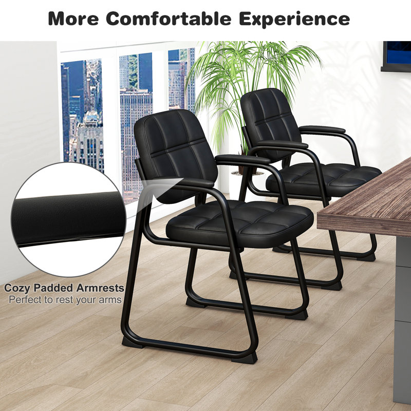 Ensemble de 6 chaises d'invité rembourrées avec accoudoirs Costway
