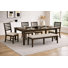 Hollis Way 6-Piece Extendable Dining Set – 66"–84" Dark Espresso Table, 4 Side Chairs & 1 Bench