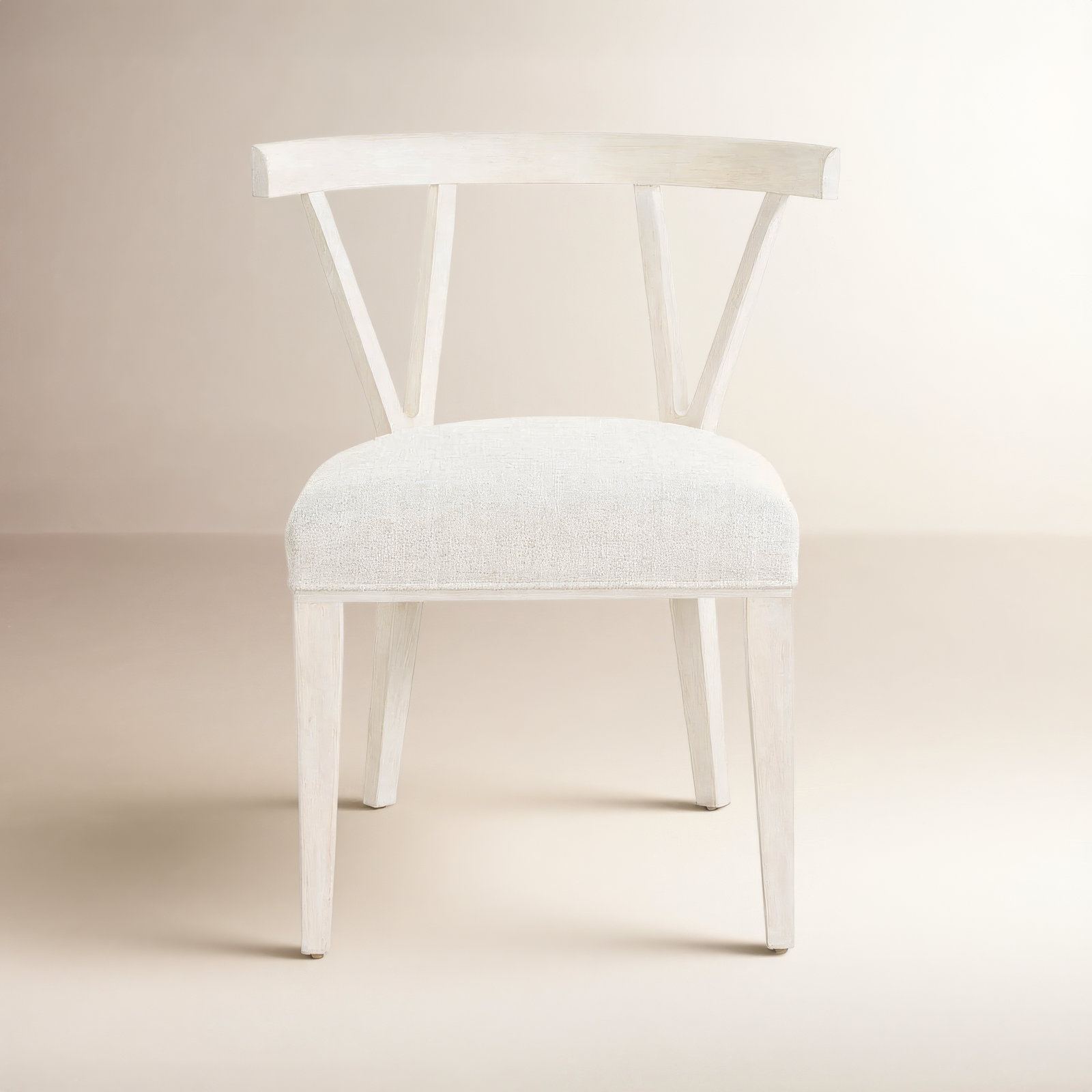 Dwell Polyester Blend Side Chair Dining Chair, Ivory