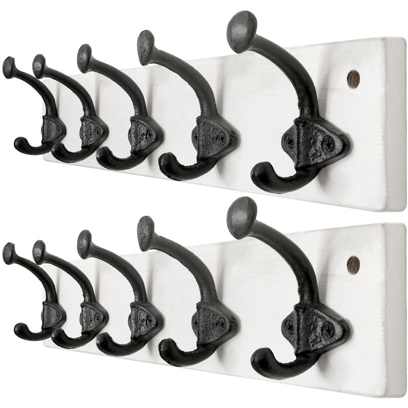 5 - Hook Coat Rack, Black/White