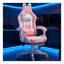 Chaise de jeu rose et blanche avec repose-pieds et repose-tête pour chat