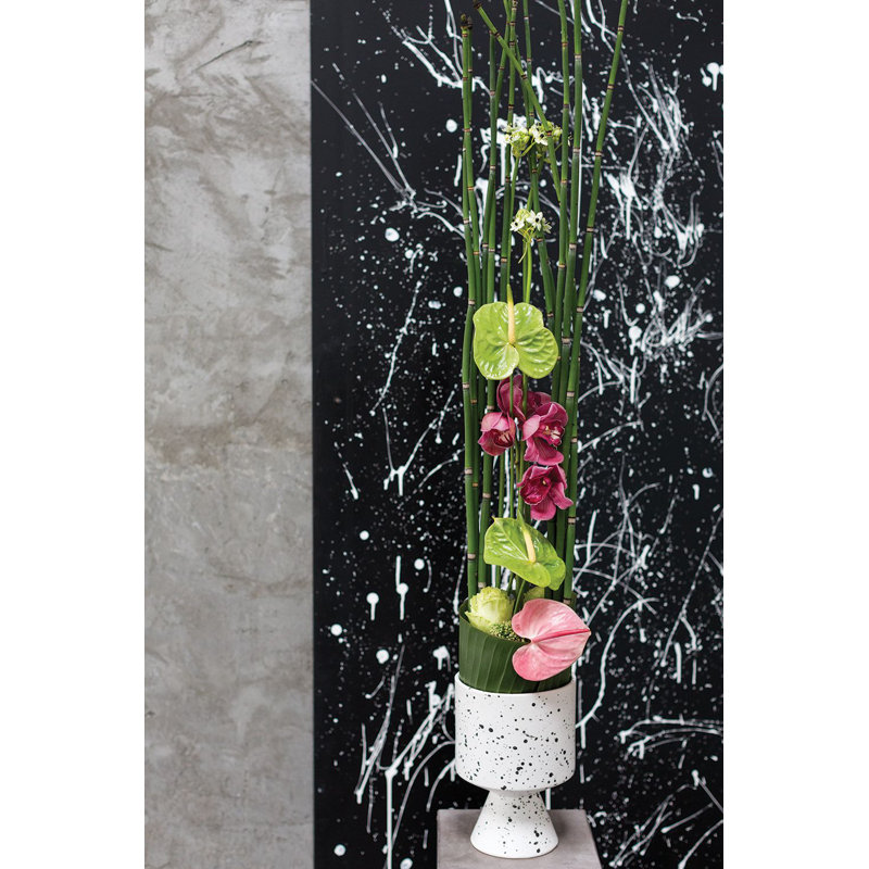 Pot à fleurs en céramique Waters, H 9,25 po x l 6,5 po x P 6,5 po