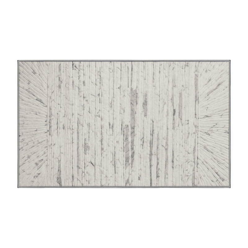 Tapis gris soyeux et moelleux, Rectangle 8 pi x 12 pi