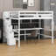 Lit mezzanine double - Bureau, tablettes de rangement et escalier inclus-1715680622