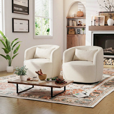 Jaydin 34" W Upholstered Swivel Barrel Chair