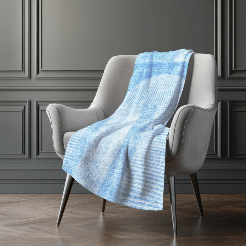 Jeté art déco Addison Sherpa ASB711, Bleu