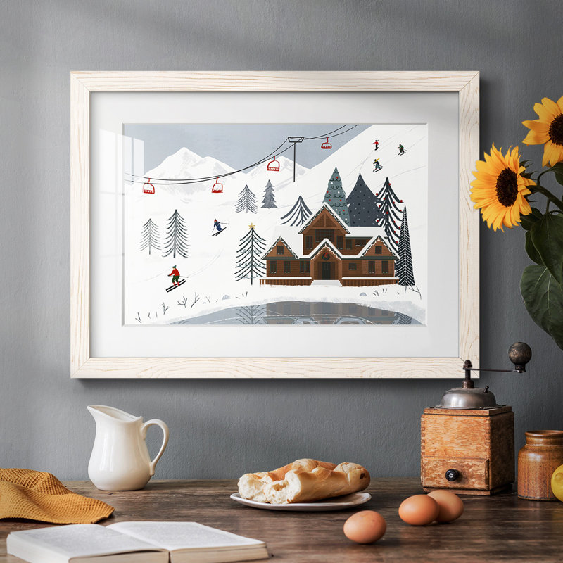 Collection de piste de ski A, H 14 po x l 20 po x P 1,5 po, Blanc