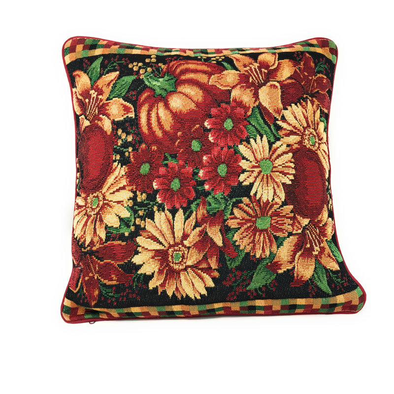 Floral Cotton Blend Reversible Pillow Cover