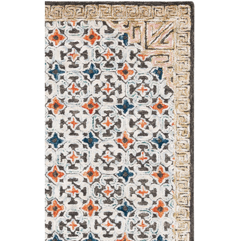 Tapis taupe noué à la main Vahakn, Rectangle 9 pi x 12 pi